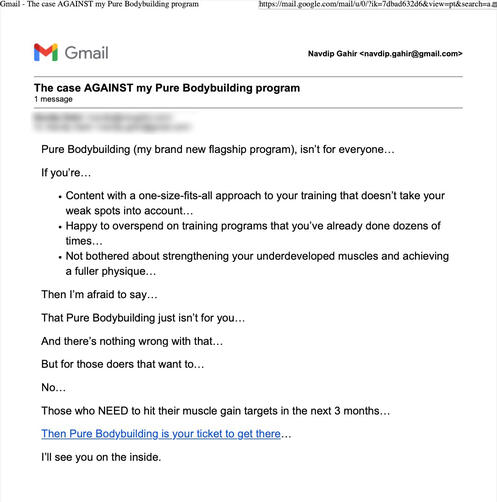 The case AGAINST my pure bodybuilding program